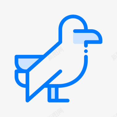 孔雀小鸟4蓝色图标图标
