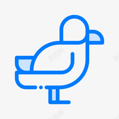 拿厨具的蓝色小鸟鸭子小鸟4蓝色图标图标