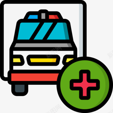 救护车救援与响应2线性颜色图标图标