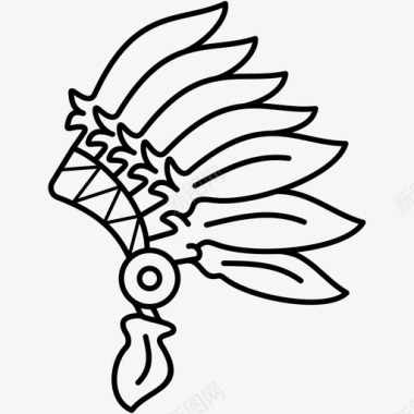 印第安人部落头饰图标图标