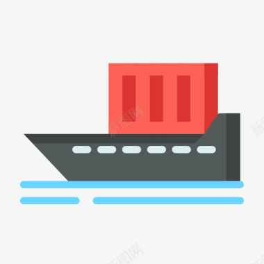 货船货船物流53扁平图标图标