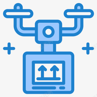 无人售货机无人机智能技术17蓝色图标图标