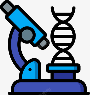 工程安全施工显微镜遗传学和生物工程5线颜色图标图标