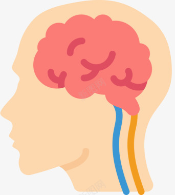 神经学大脑神经学扁平图标图标