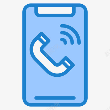 蓝色手机打电话智能手机31蓝色图标图标