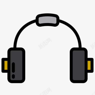 qq音乐应用图标设计耳机音乐应用程序2线性颜色图标图标