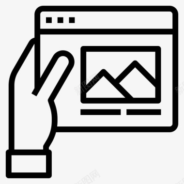 旅游网站类型4线性图标图标