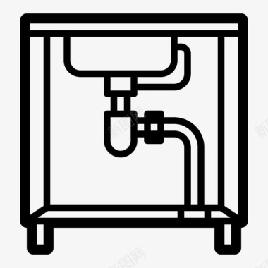 水槽用落地柜落地柜组合式厨房图标图标
