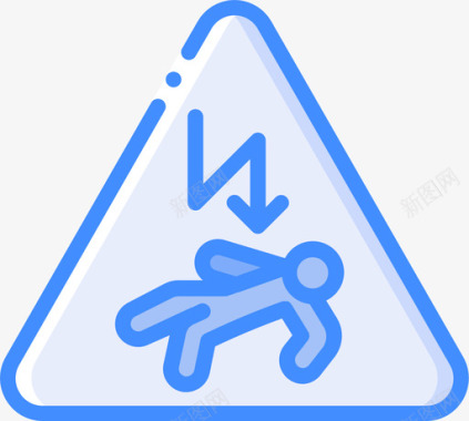 触电警告标志1蓝色图标图标