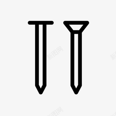 国学边框钉和螺丝针工具图标图标