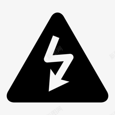 电压标志危险高压图标图标