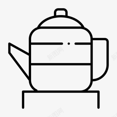 茶中国水壶图标图标