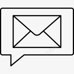 气泡信封邮件气泡信封图标高清图片