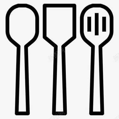 勺子食物燕麦粥图标图标