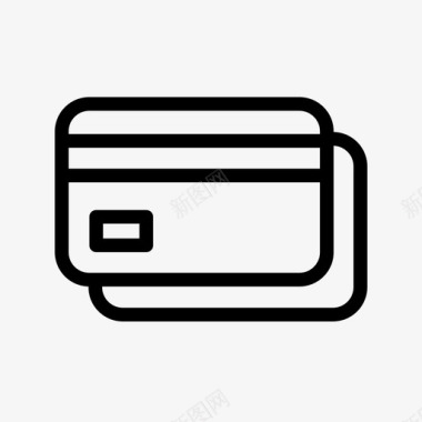 边框欧美风格信用卡芯片卡借记卡图标图标