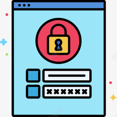 网络安全密码网络安全37线性颜色图标图标