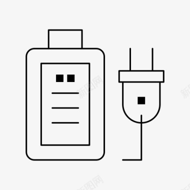 充电站插头电池充电教育图标图标