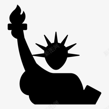 自由女神像美国旅游图标图标