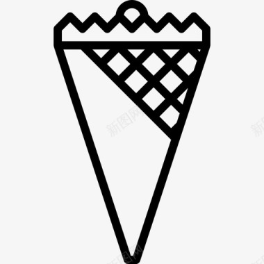 华夫饼华夫饼冰淇淋25直线型图标图标