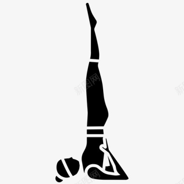 瑜伽姿势弯曲伸展图标图标