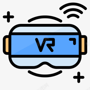 宣传海报vrVr智能技术16线性彩色图标图标