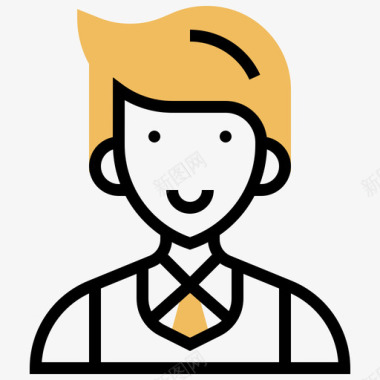服务员职业男3黄影图标图标