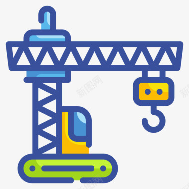 劳工手套起重机劳工3线性颜色图标图标
