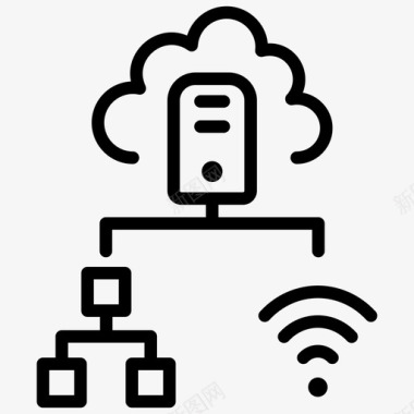 云服务图云计算服务器云连接云托管图标图标