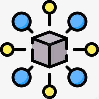 区块链去中心化区块链44线性颜色图标图标