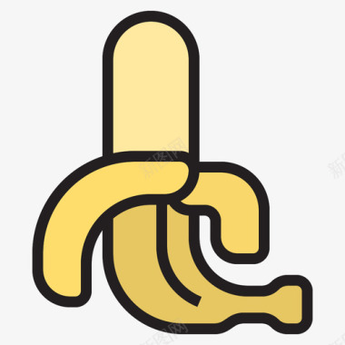 香蕉水果和蔬菜2线性颜色图标图标