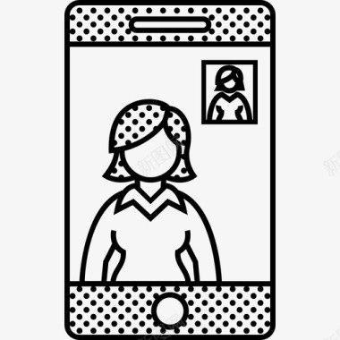 智能手机视频通话商务女性图标图标
