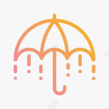 雨伞秋天76渐变色图标图标