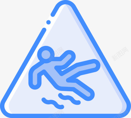 湿地板警告标志1蓝色图标图标
