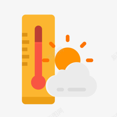 秋季宣传栏温度计秋季77扁平图标图标