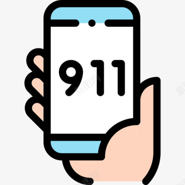 警察叔叔911警察49直线颜色图标图标