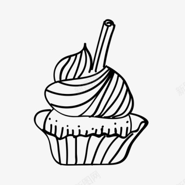 纸杯蛋糕手绘糖果手绘纸杯蛋糕图标图标