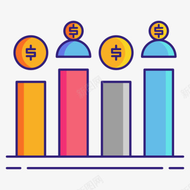 动态线条商业报告营销技术线条色彩图标图标