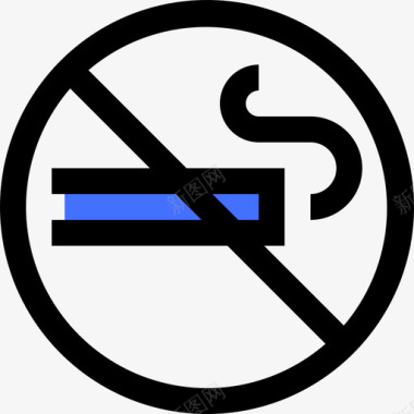 禁止吸烟82号健身房蓝色图标图标