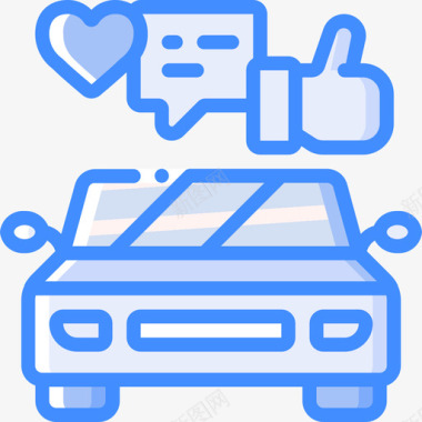 开车时的社交互动社交成瘾8蓝色图标图标
