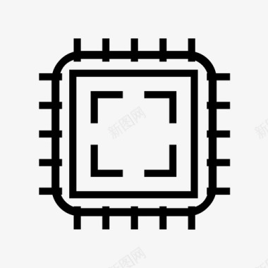 科技白色芯片图标