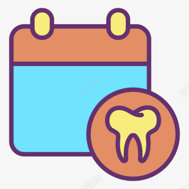预约广告预约牙科40线性颜色图标图标