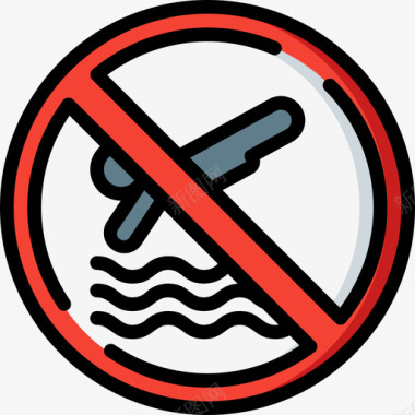 警告图标禁止潜水警告标志2线条颜色图标图标