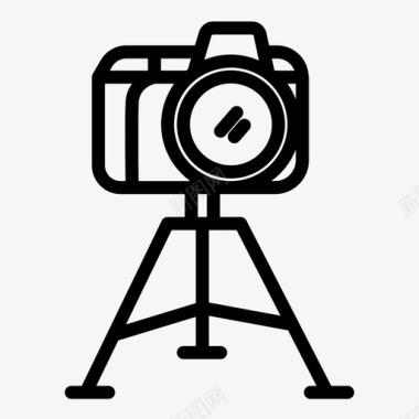 摄像机带三脚架拍摄视频录像机和视频平台图标图标