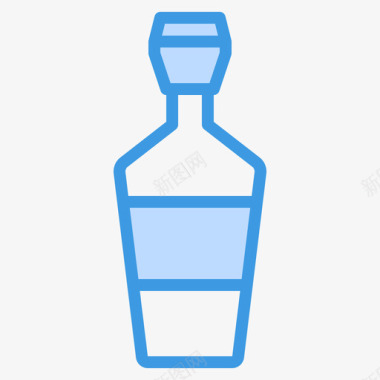 香水瓶子和容器5蓝色图标图标
