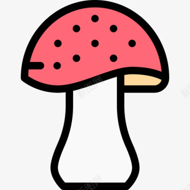 蘑菇野生动物29线形颜色图标图标
