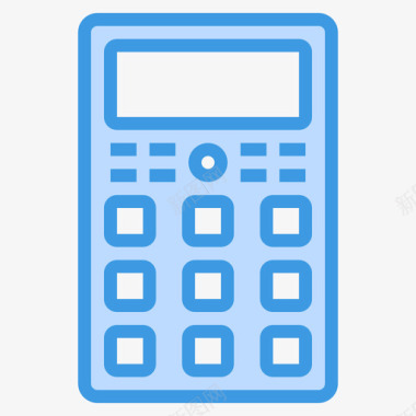 情景剧办公室计算器文具和办公室17蓝色图标图标