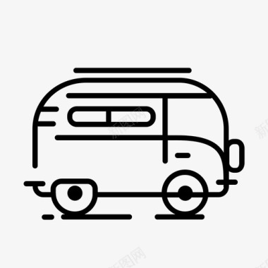 小货车背包客公共汽车图标图标