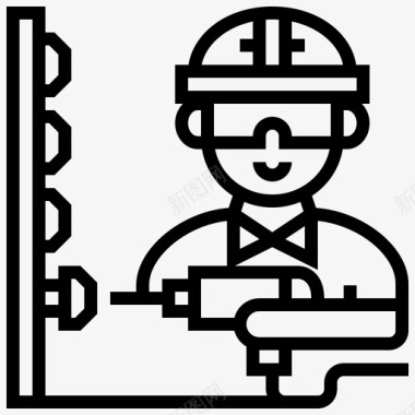 修理工建筑工人直系工人图标图标