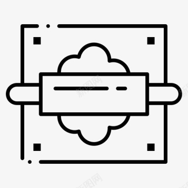 卷轴矢量卷轴面包厨房图标图标