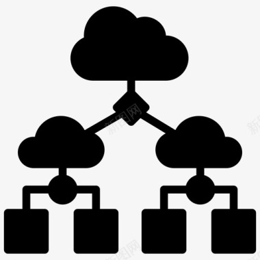 数据托管云共享存储云计算云数据图标图标